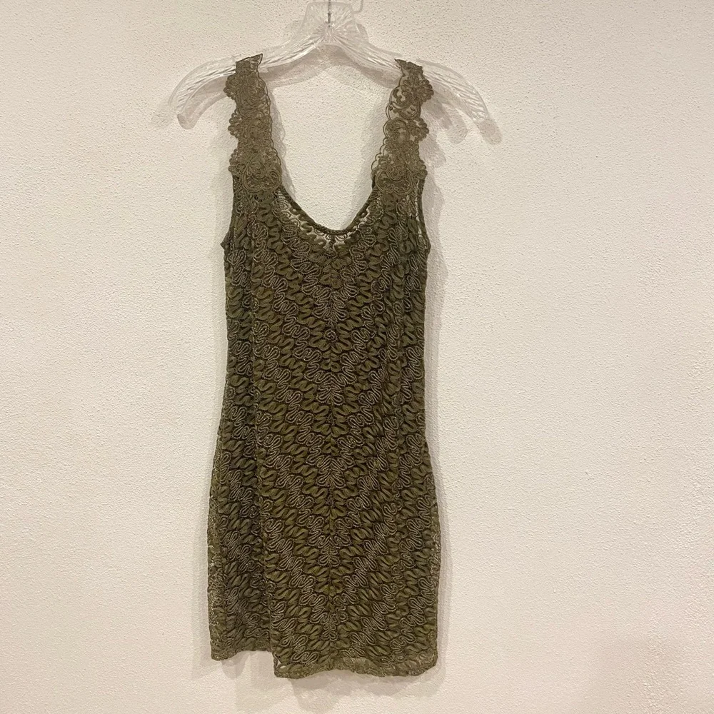 Free People Foiled Again Mini Dress Fairycore Lace Bodycon Y2K Size Medium EUC
